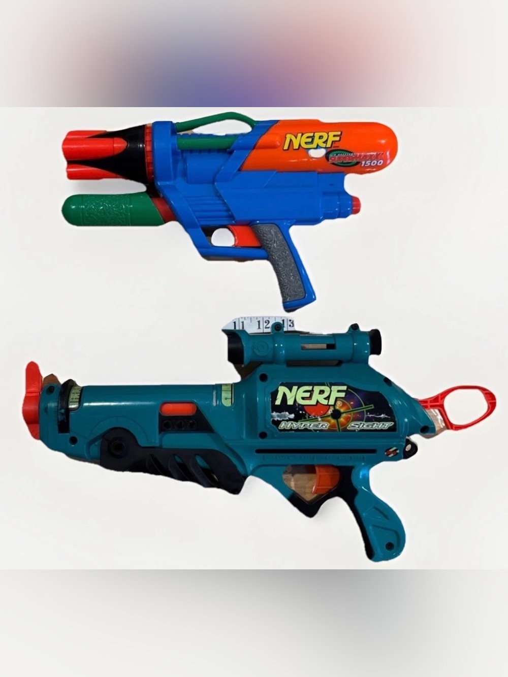 Lot Of 2 Nerf SuperMAXX 1500 Blaster Air Pressure Nerf Hyper Sight Vintage Guns
